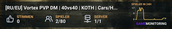 [RU/EU] Vortex PVP DM | 40vs40 | KOTH | Cars/Heli 3PP | 1PP - PVP