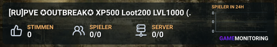 [RU]PVE ✪OUTBREAK✪ XP500 Loot200 LVL1000 (ProjectZ)