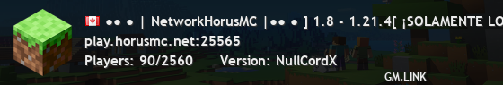 ●● ● | NetworkHorusMC |●● ● ] 1.8 - 1.21.4[ ¡Nuevas modalidades & nuevo contenido!