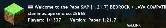 Welcome to the Papa SMP [1.21.7] BEDROCK + JAVA COMPATIBLE! | VIP IN DISCORD