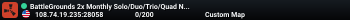 BattleGrounds 2x Monthly Solo/Duo/Trio/Quad No BP Wipe