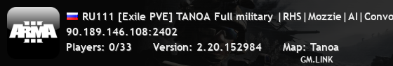 RU111 [Exile PVE] TANOA Full military |RHS|Mozzie|AI|Convoys
