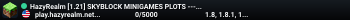 HazyRealm [1.21] SKYBLOCK MINIGAMES PLOTS ------------------- OP-FACTIONS SURVIVAL