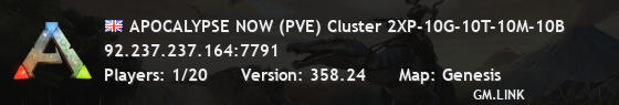 APOCALYPSE NOW (PVE) Cluster 2XP-10G-10T-10M-10B