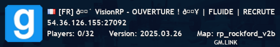 [FR] 🌴 VisionRP - OUVERTURE ! 🔥 | FLUIDE | RECRUTE