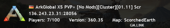 ArkGlobal X5 PVP+ [No Mods][Cluster][01.11] Scr