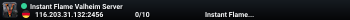 Instant Flame Valheim Server