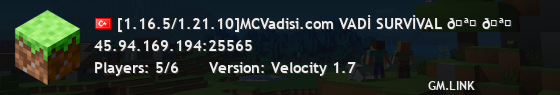 [1.16.5/1.21.10]MCVadisi.com VADİ SURVİVAL 🪓 🪓