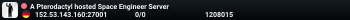 A Pterodactyl hosted Space Engineer Server