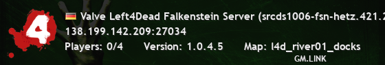 Valve Left4Dead Falkenstein Server (srcds1006-fsn-hetz.421.20)