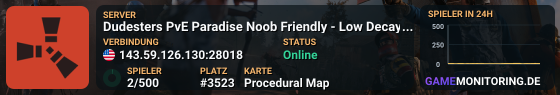 Dudesters PvE Paradise Noob Friendly - Low Decay/Upkeep