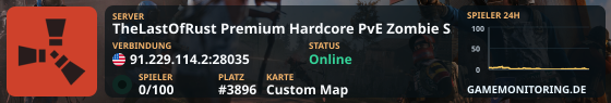 TheLastOfRust Premium Hardcore PvE Zombie Survival