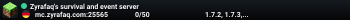 Zyrafaq's survival and event server