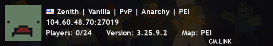 Zenith | Vanilla | PvP | Anarchy | PEI