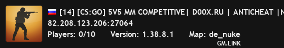 [14] [CS:GO] 5V5 MM COMPETITIVE| D00X.RU | ANTICHEAT |NO PLUGINS