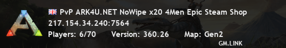 PvP ARK4U.NET NoWipe x20 4Men Epic Steam Shop