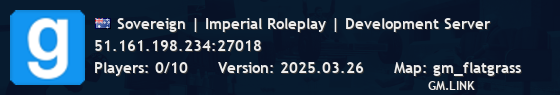Sovereign | Imperial Roleplay | Development Server