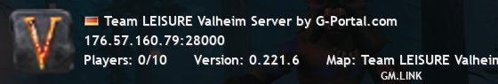Team LEISURE Valheim Server by G-Portal.com