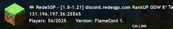 RedeSGP - [1.8-1.21] discord.redesgp.com Liberado para BEDROCK Edition! - |
