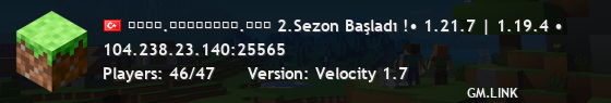 ᴘʟᴀʏ.ᴍɪɴᴇᴄᴏʀʏ.ᴄᴏᴍ 2.Sezon Başladı !• 1.21.7 | 1.19.4 •