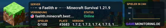 · · ─ ·ʚ Faelith ɞ· ─ · · Minecraft Survival 1.21.9