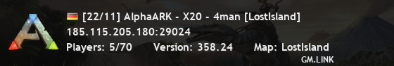 [22/11] AlphaARK - X20 - 4man [LostIsland]