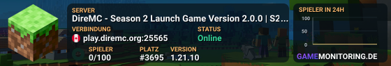 DireMC - Season 2 Launch Game Version 2.0.0 | S2 Washed Ashore