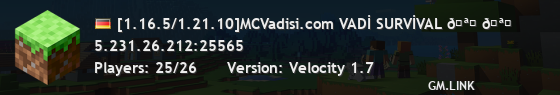 [1.16.5/1.21.10]MCVadisi.com VADİ SURVİVAL 🪓 🪓