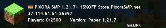 PIXORA SMP 1.21.7+ 15%OFF Store.PixoraSMP.net