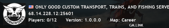 ONLY GOOD CUSTOM TRANSPORT, TRAINS, AND FISHING SERVER.