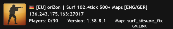 [EU] oriZon | Surf 102.4tick 500+ Maps [ENG/GER]