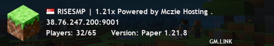 RISESMP | 1.21x Powered by Mczie Hosting .
