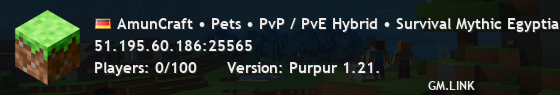 AmunCraft • Pets • PvP / PvE Hybrid • Survival Mythic Egyptian gear | • Premium & Cracked Players Welcome