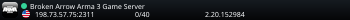 Broken Arrow Arma 3 Game Server