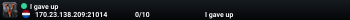 I gave up