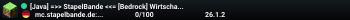 [Java] =>> StapelBande <<= [Bedrock] Wirtschaft - Claims - Jobs - Skills - Pets