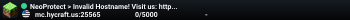 NeoProtect > Invalid Hostname! Visit us: https://neoprotect.net