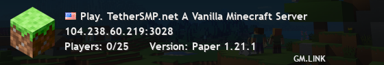 Play. TetherSMP.net A Vanilla Minecraft Server