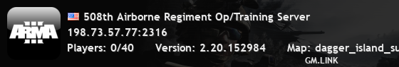508th Airborne Regiment Op/Training Server