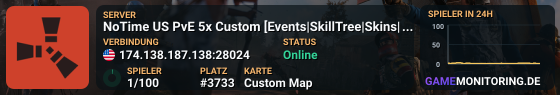 NoTime US PvE 5x Custom [Events|SkillTree|Skins|RaidBases]