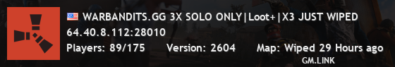 WARBANDITS.GG 3X SOLO ONLY|Loot+|X3 JUST WIPED