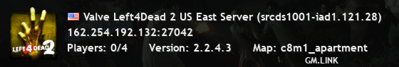 Valve Left4Dead 2 US East Server (srcds1001-iad1.121.28)