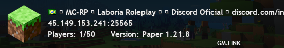 ╔ MC-RP ⋙ Laboria Roleplay ⚜ ╚ Discord Oficial ⋙ discord.com/invite/zNQd6p3