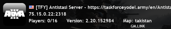 [TFY] Antistasi Server - https://taskforceyodel.army/en/Antista