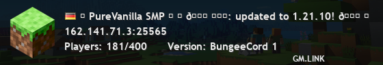 ╭ PureVanilla SMP ╮ ╰ 🍂 ɴᴇᴡ: updated to 1.21.10! 🍂 ╯