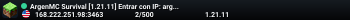 ArgenMC Survival [1.21.11] Entrar con IP: argenmc.online puerto 3463
