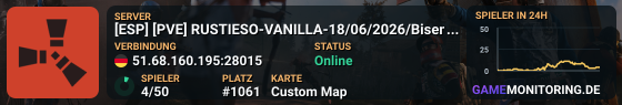 [ESP] [PVE] RUSTIESO-VANILLA-04/06/2026/Bisemanal