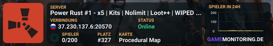 Power Rust #1 - x5 | Kits | Nolimit | Loot++ | WIPED 01.06