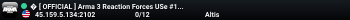 � [ OFFICIAL ] Arma 3 Reaction Forces USe #1 AirControl Regular
