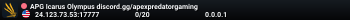 APG Icarus Olympus discord.gg/apexpredatorgaming